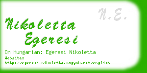 nikoletta egeresi business card